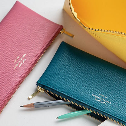 Delfonics Quitterie Flat Pencil Case - Turquoise