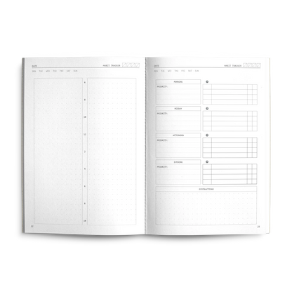 Creator's Friend Fast Brain Daily Productivity Planner A5 - Cloudy Day