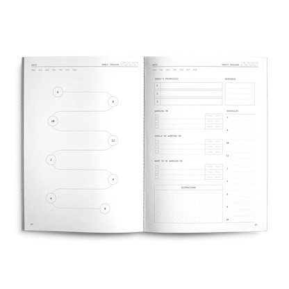 Creator's Friend Fast Brain Daily Productivity Planner A5 - Cloudy Day