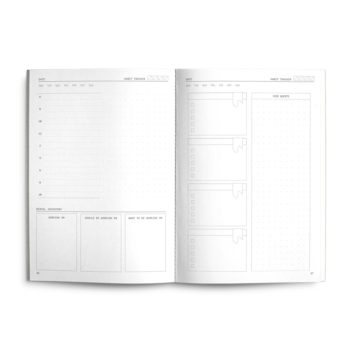 Creator's Friend Fast Brain Daily Productivity Planner A5 - Cloudy Day