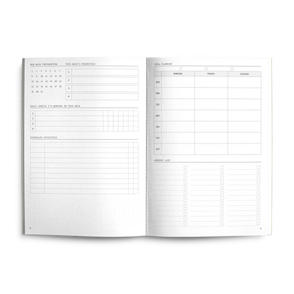 Creator's Friend Fast Brain Daily Productivity Planner A5 - Cloudy Day