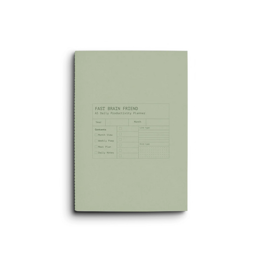 Creator's Friend Fast Brain Daily Productivity Planner A5 - Sage Green