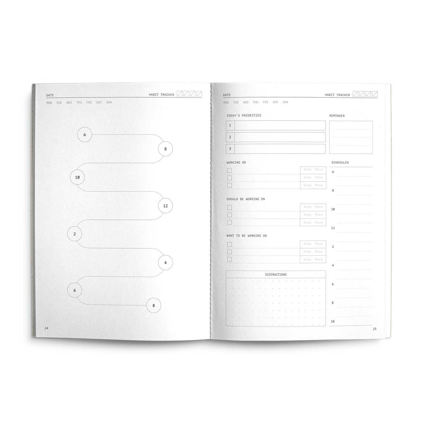 Creator's Friend Fast Brain Daily Productivity Planner A5 - Blue Lagoon