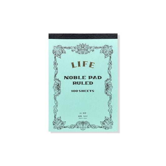 Life Stationery Japanese Paper 'Noble Note' Notepad Grid A5 - Light Blue