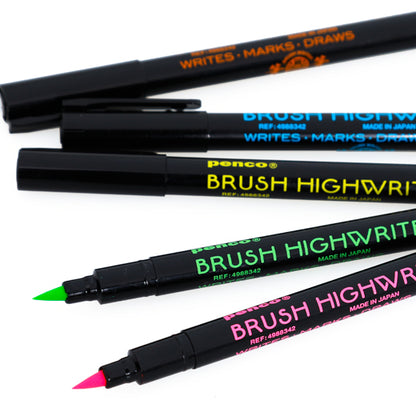 Penco Highwriter Brush Pen Set of 5 - Assorted Colours