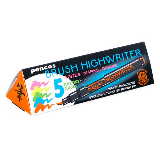 Penco Highwriter Brush Pen Set of 5 - Assorted Colours